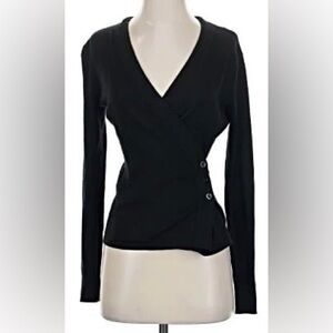 CAbi Black Wrap Sweater